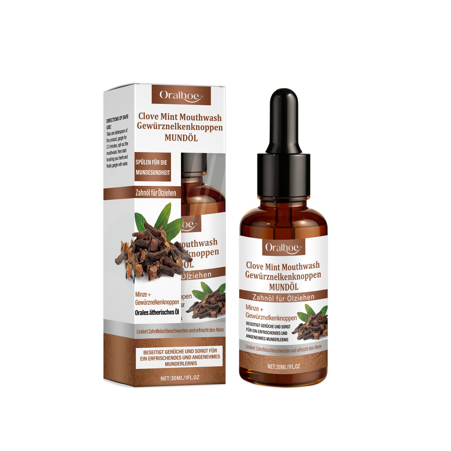 🌿✨ Clove & Mint Care Mouthwash – Soothe Gums, Fresh Breath & Natural Protection, Alcohol-Free!