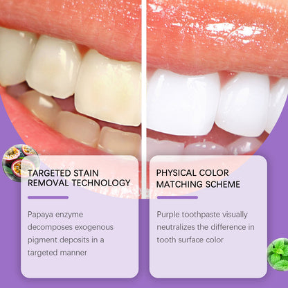 Purple Luxe Toothpaste with Hydroxyapatite & Papaya Enzyme | Triple Whitening, Deep Stain Removal & Enamel Support | Freshens Breath, Peroxide-Free | 114g / 4oz