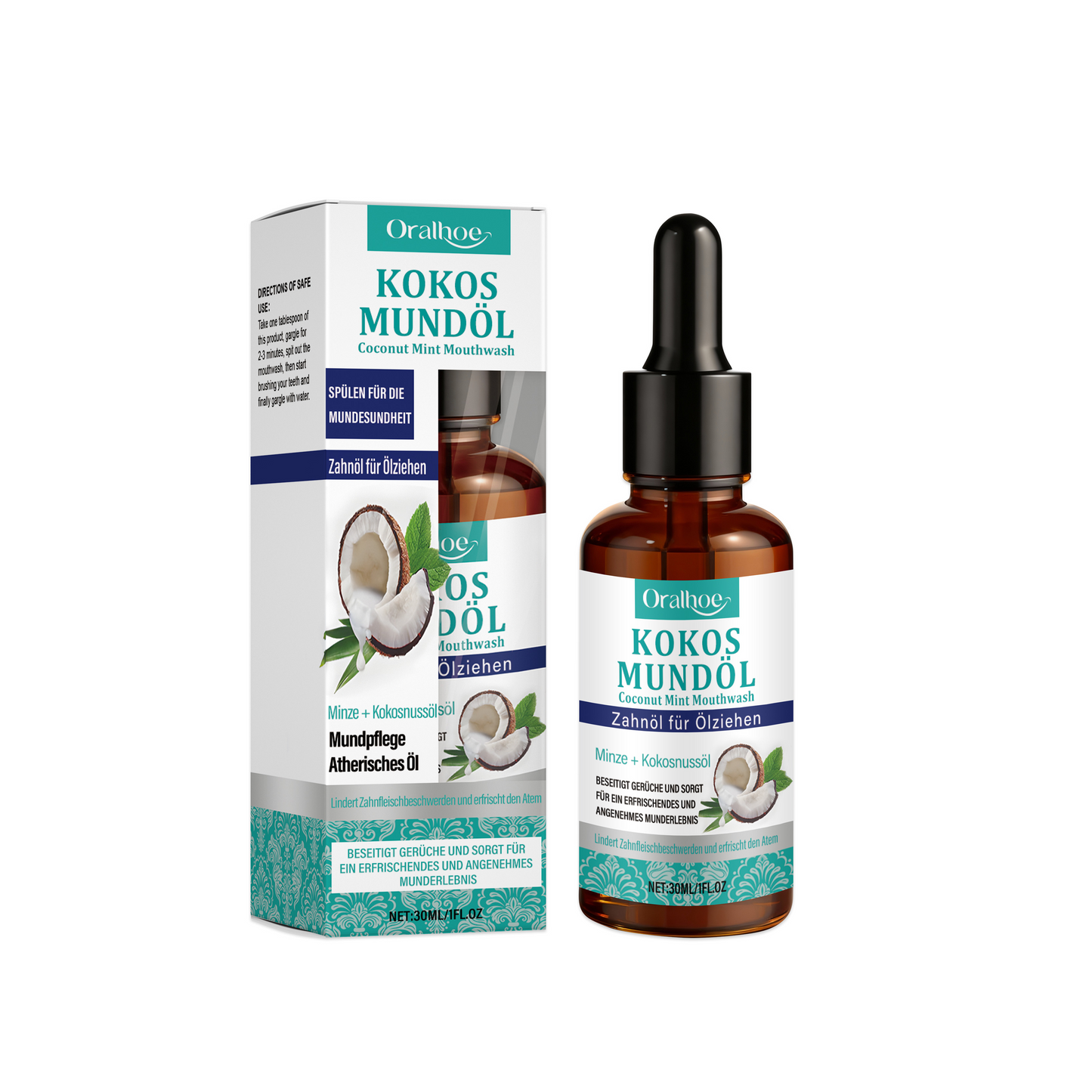 🥥🌿 Coconut Mint Refresh Mouthwash – Alcohol-Free, Natural Fresh Breath & Plaque Defense!