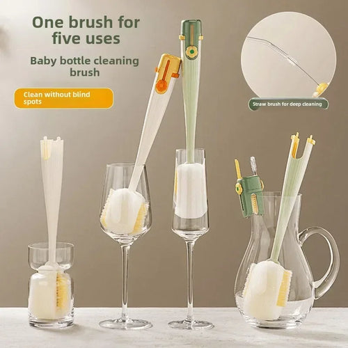 5-in-1 Bottle & Straw Cleaning Brush – Multifunctional Tool for Bottles, Cups, Straws-CU