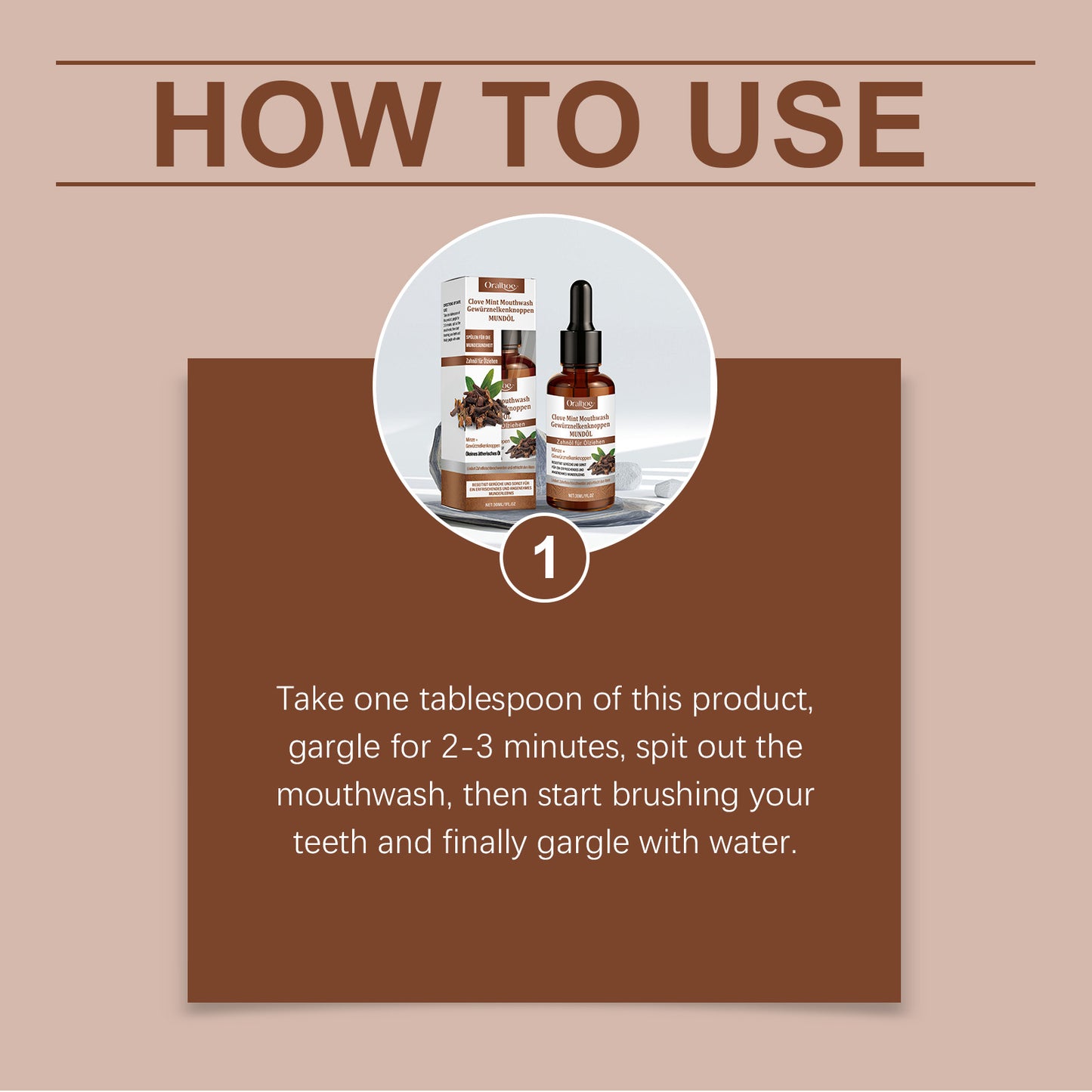 🌿✨ Clove & Mint Care Mouthwash – Soothe Gums, Fresh Breath & Natural Protection, Alcohol-Free!