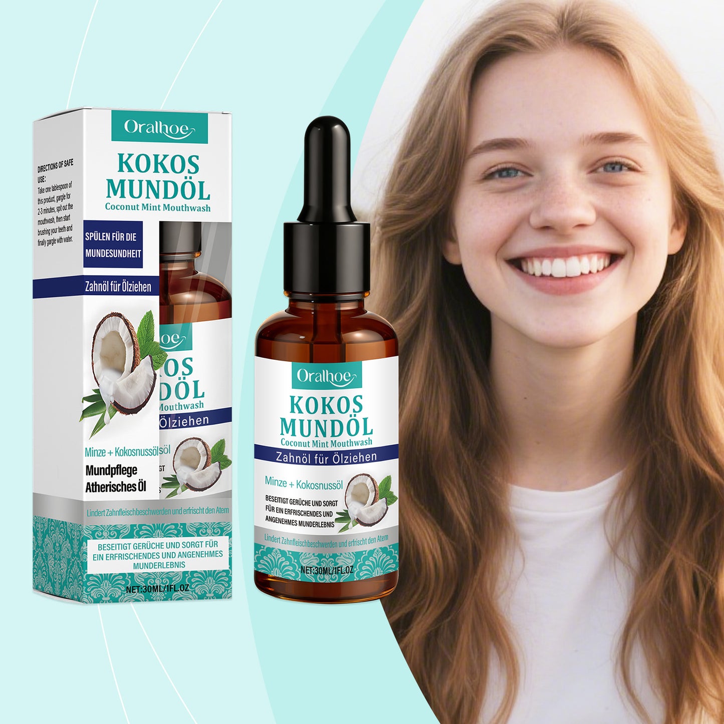 🥥🌿 Coconut Mint Refresh Mouthwash – Alcohol-Free, Natural Fresh Breath & Plaque Defense!